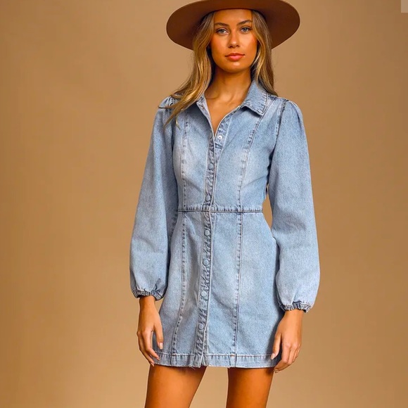 Free People Dresses | Free People Mia Denim Dress | Color: Blue | Size: S | Dorottyaro's Closet